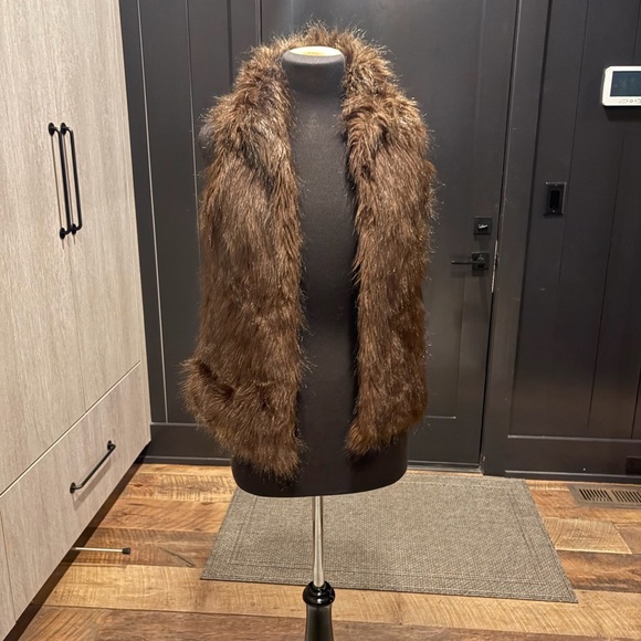 Kenar Jackets & Blazers - Kenar Brown Faux Fur Vest | Boho Open Front | S/M